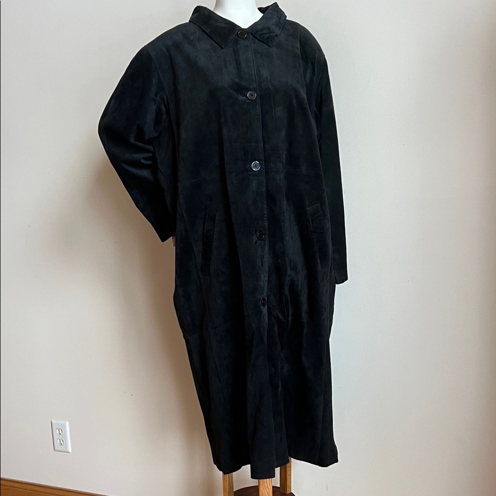 Centigrade Black Suede Women's Coat washable suede women 2X NWT- a gift for you